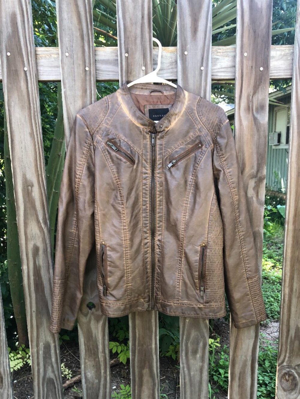 Hannah Brown Faux Leather Jacket, Size Large